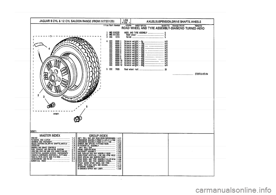 JAGUAR XJ 1994 2.G Parts Catalogue 1 