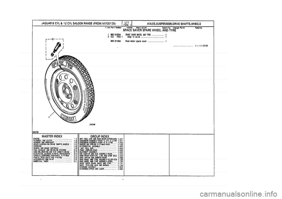 JAGUAR XJ 1994 2.G Parts Catalogue 1 
