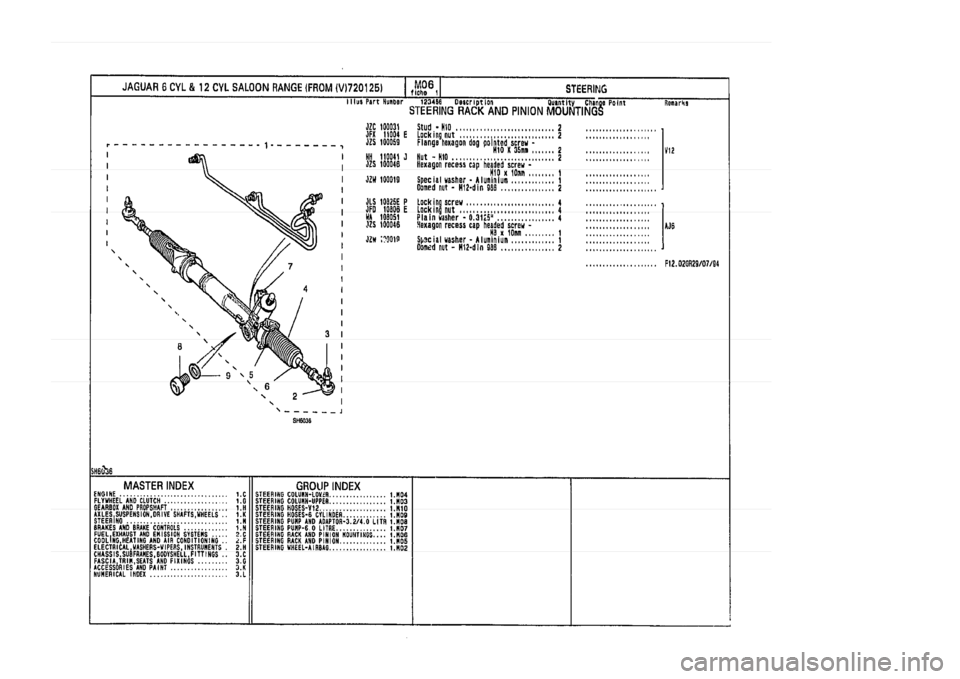 JAGUAR XJ 1994 2.G Parts Catalogue 1 