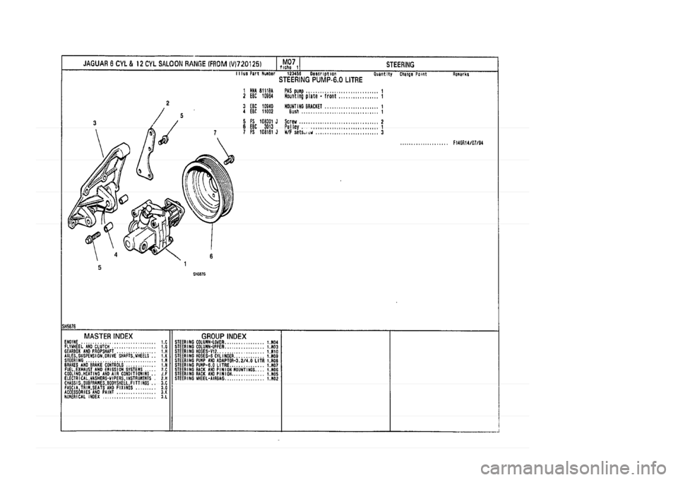 JAGUAR XJ 1994 2.G Parts Catalogue 1 