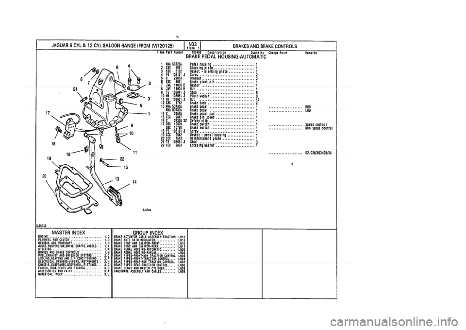 JAGUAR XJ 1994 2.G Parts Catalogue 1 