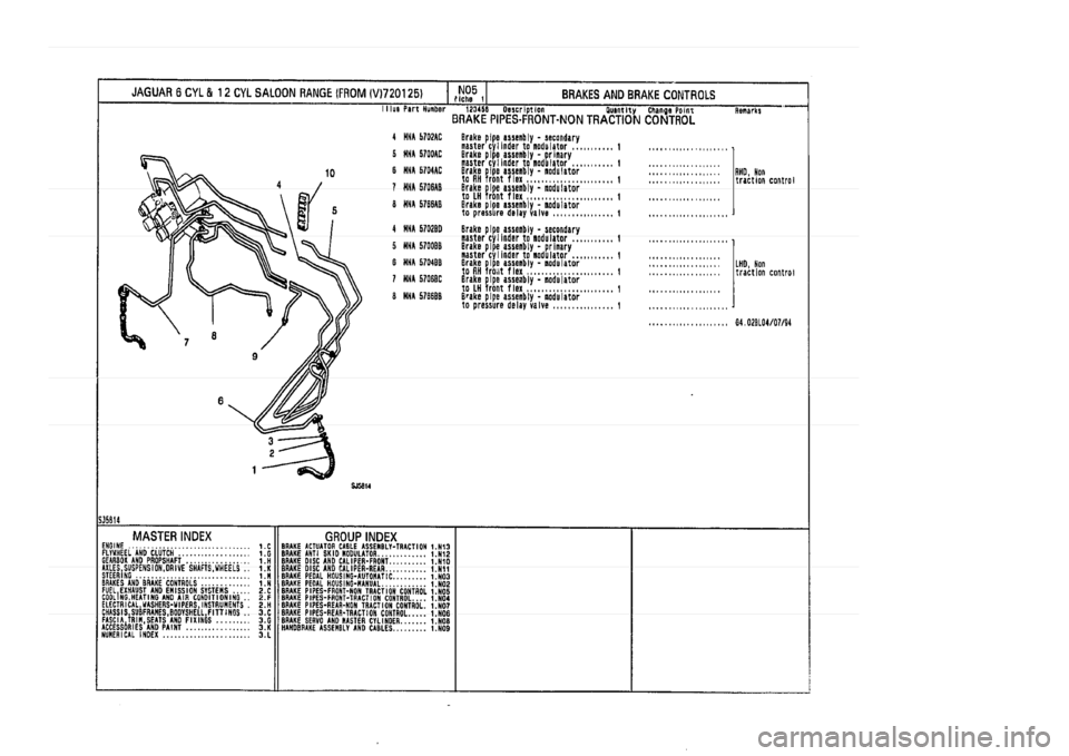 JAGUAR XJ 1994 2.G Parts Catalogue 1 