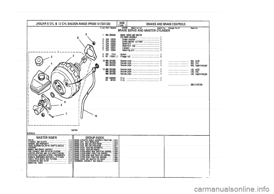 JAGUAR XJ 1994 2.G Parts Catalogue 1 
