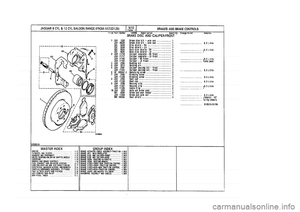JAGUAR XJ 1994 2.G Parts Catalogue 1 