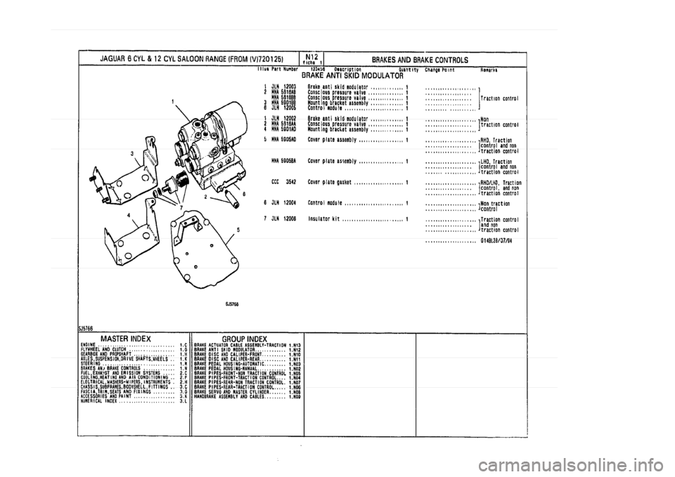 JAGUAR XJ 1994 2.G Parts Catalogue 1 