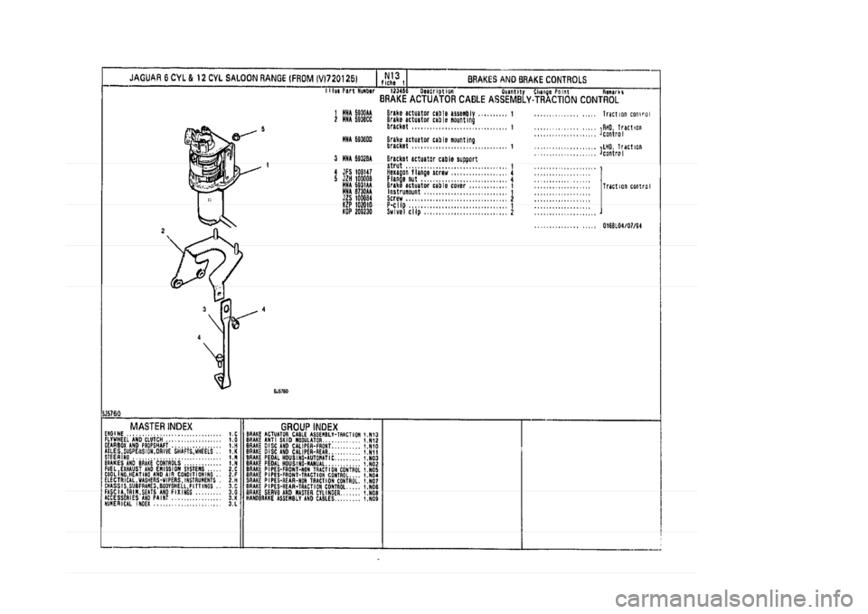JAGUAR XJ 1994 2.G Parts Catalogue 1 