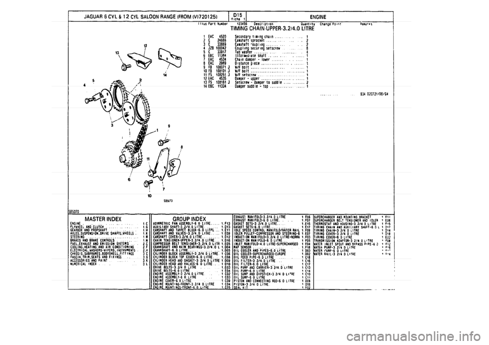 JAGUAR XJ 1994 2.G Parts Catalogue 1 