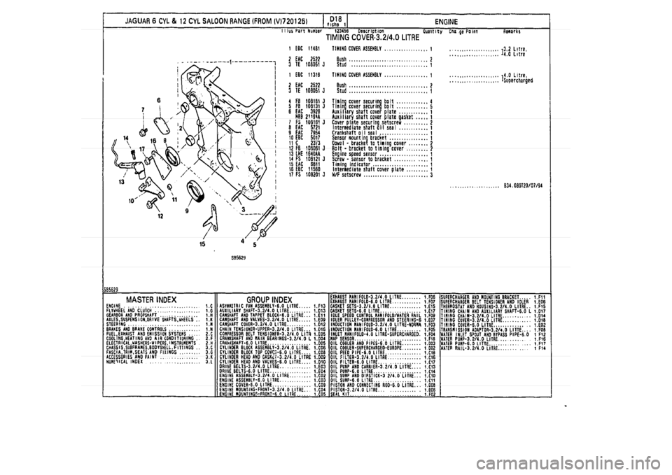 JAGUAR XJ 1994 2.G Parts Catalogue 1 