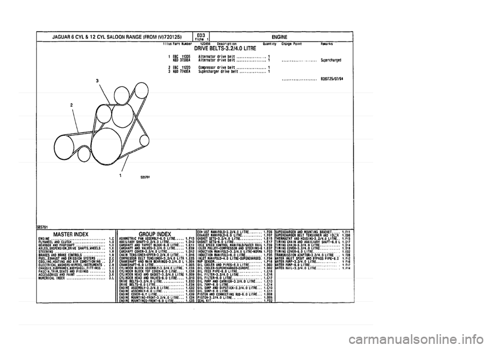 JAGUAR XJ 1994 2.G Parts Catalogue 1 