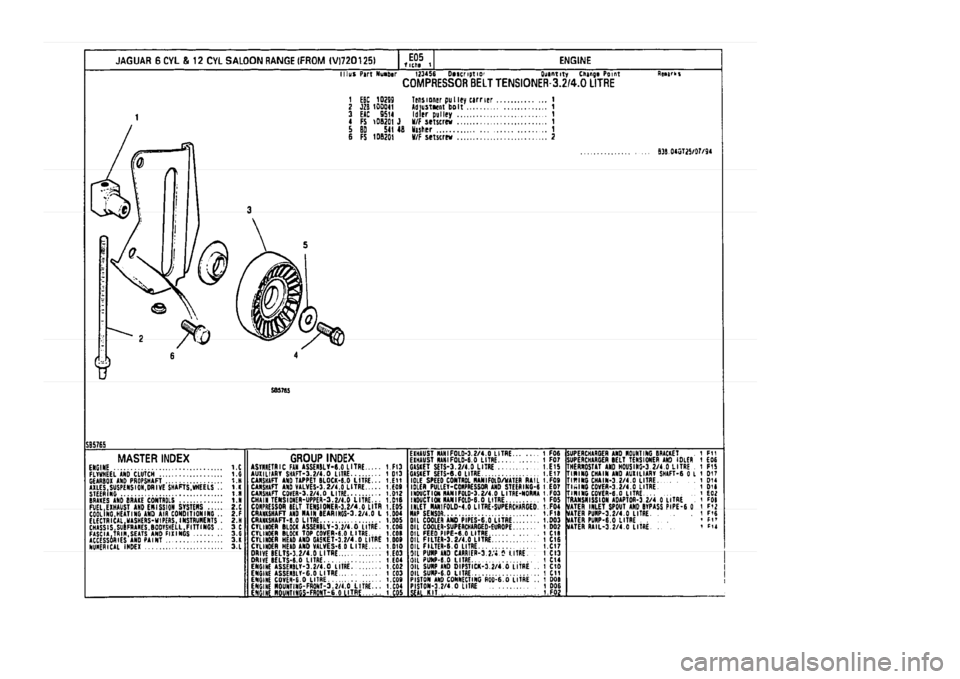 JAGUAR XJ 1994 2.G Parts Catalogue 1 