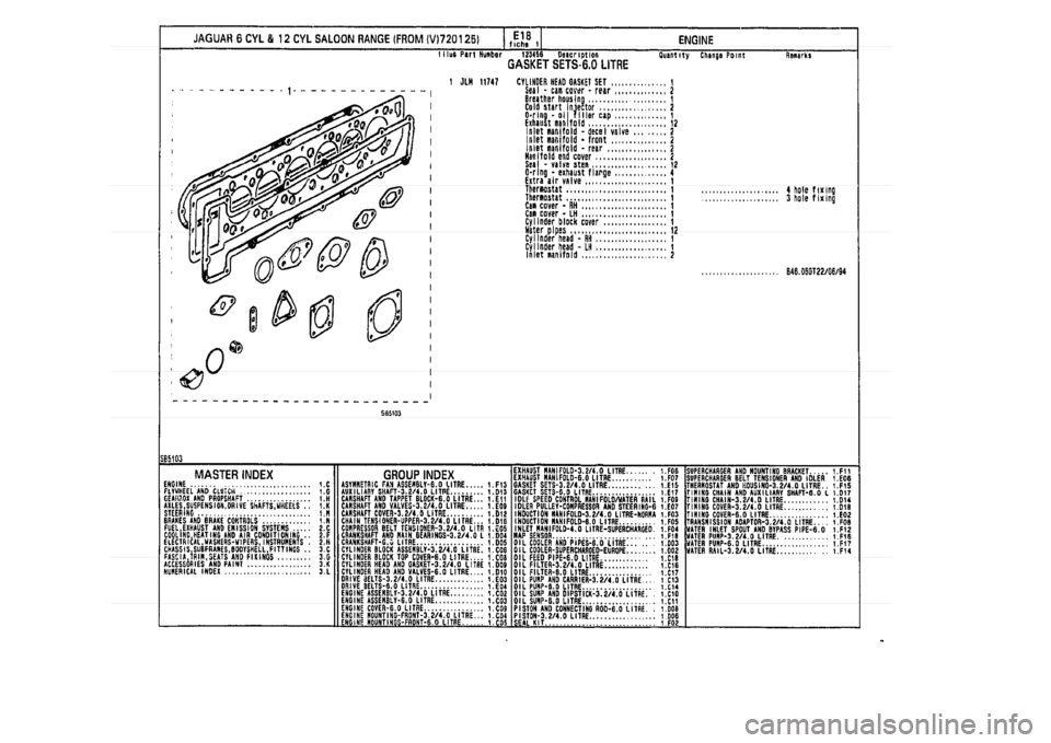JAGUAR XJ 1994 2.G Parts Catalogue 1 
