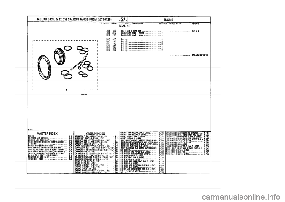 JAGUAR XJ 1994 2.G Parts Catalogue 1 