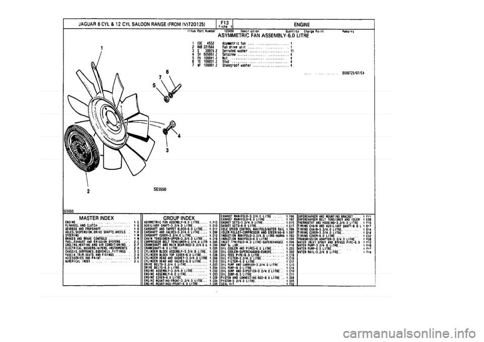 JAGUAR XJ 1994 2.G Parts Catalogue 1 