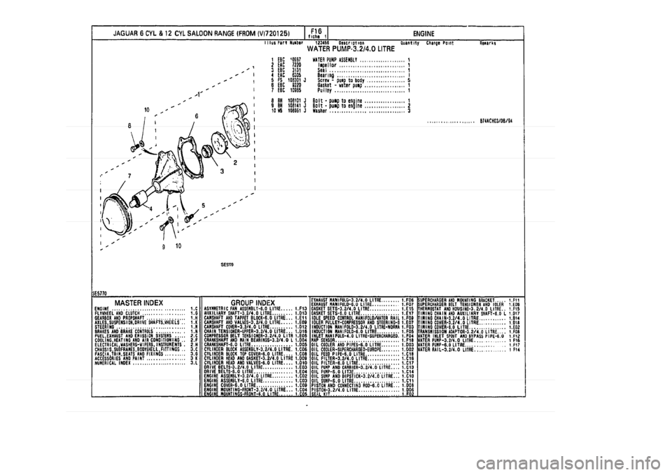 JAGUAR XJ 1994 2.G Parts Catalogue 1 