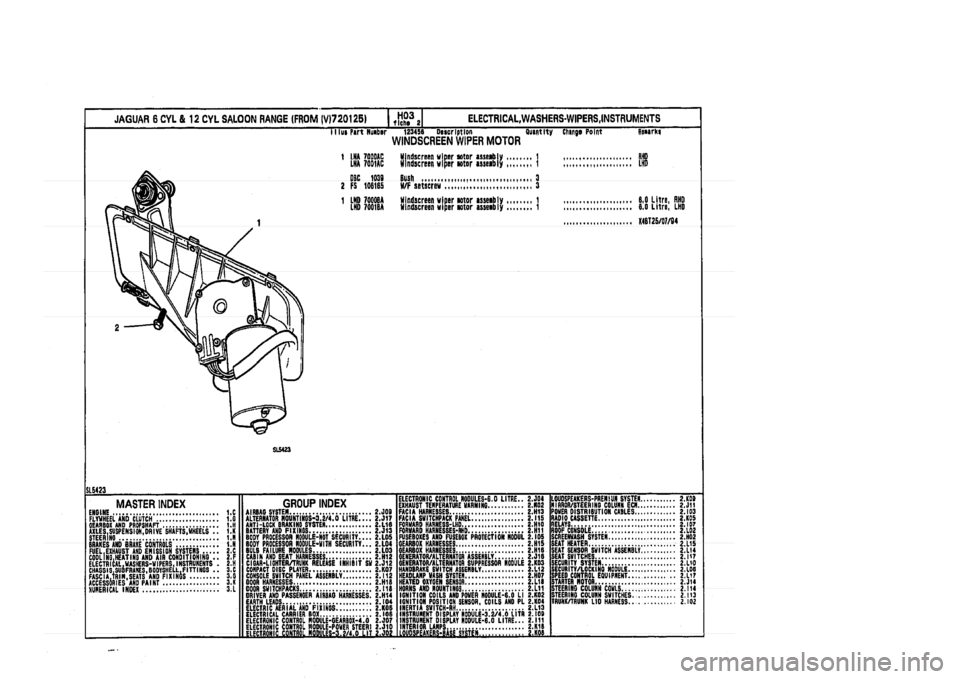 JAGUAR XJ 1994 2.G Parts Catalogue 2 