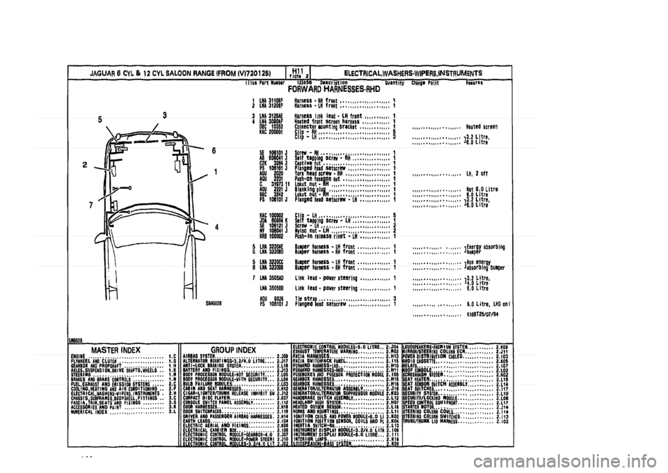 JAGUAR XJ 1994 2.G Parts Catalogue 2 