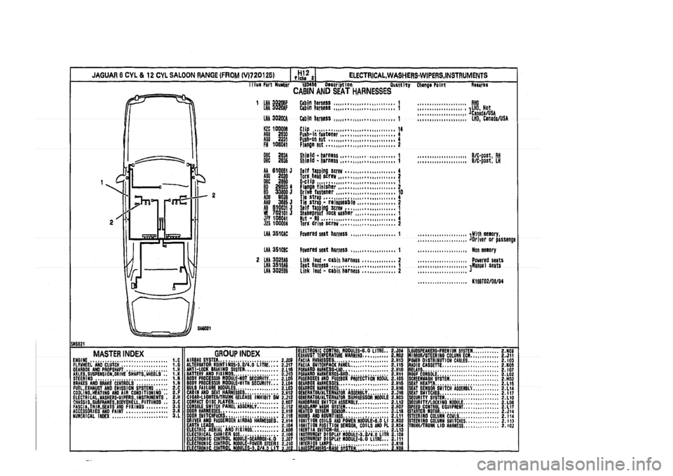 JAGUAR XJ 1994 2.G Parts Catalogue 2 