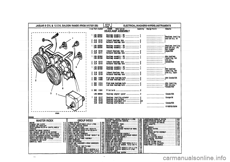JAGUAR XJ 1994 2.G Parts Catalogue 2 