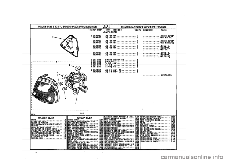 JAGUAR XJ 1994 2.G Parts Catalogue 2 