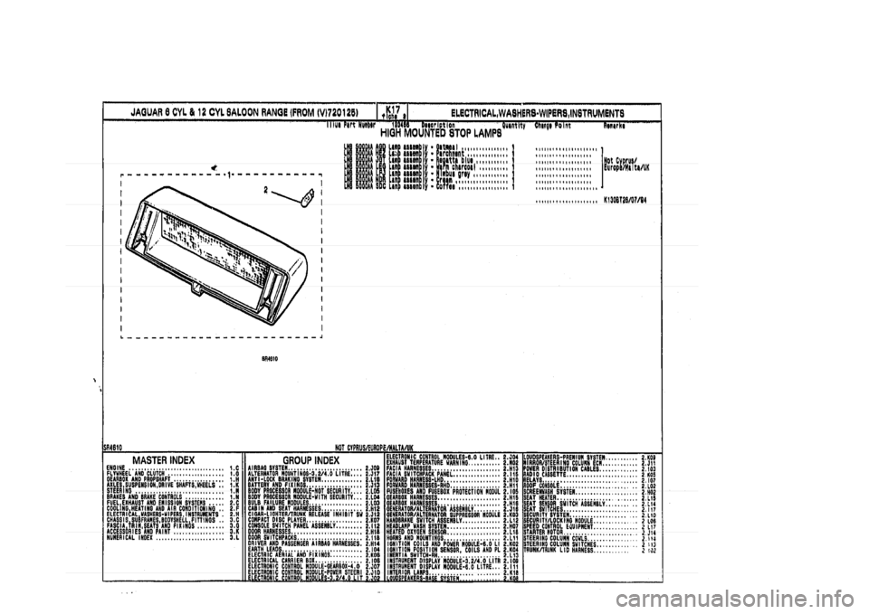 JAGUAR XJ 1994 2.G Parts Catalogue 2 