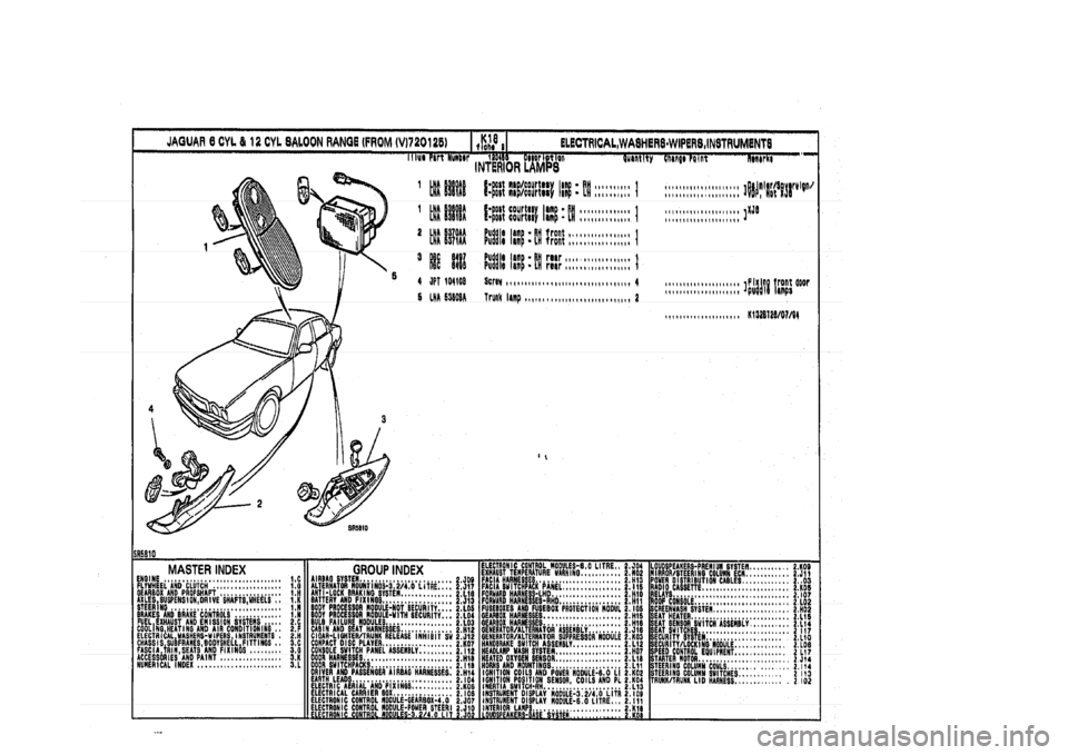 JAGUAR XJ 1994 2.G Parts Catalogue 2 