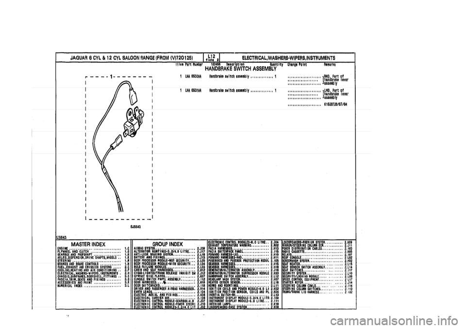 JAGUAR XJ 1994 2.G Parts Catalogue 2 