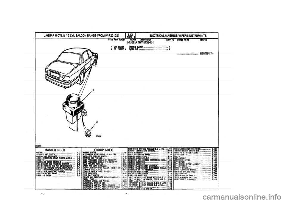 JAGUAR XJ 1994 2.G Parts Catalogue 2 