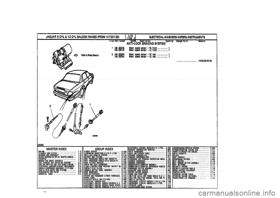 JAGUAR XJ 1994 2.G Parts Catalogue 2 