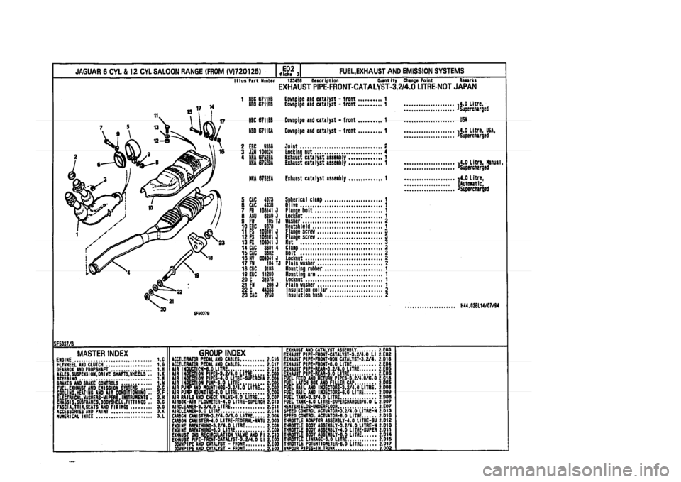 JAGUAR XJ 1994 2.G Parts Catalogue 2 
