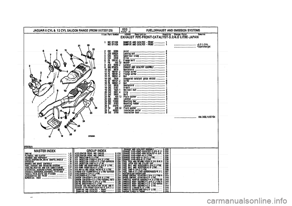 JAGUAR XJ 1994 2.G Parts Catalogue 2 