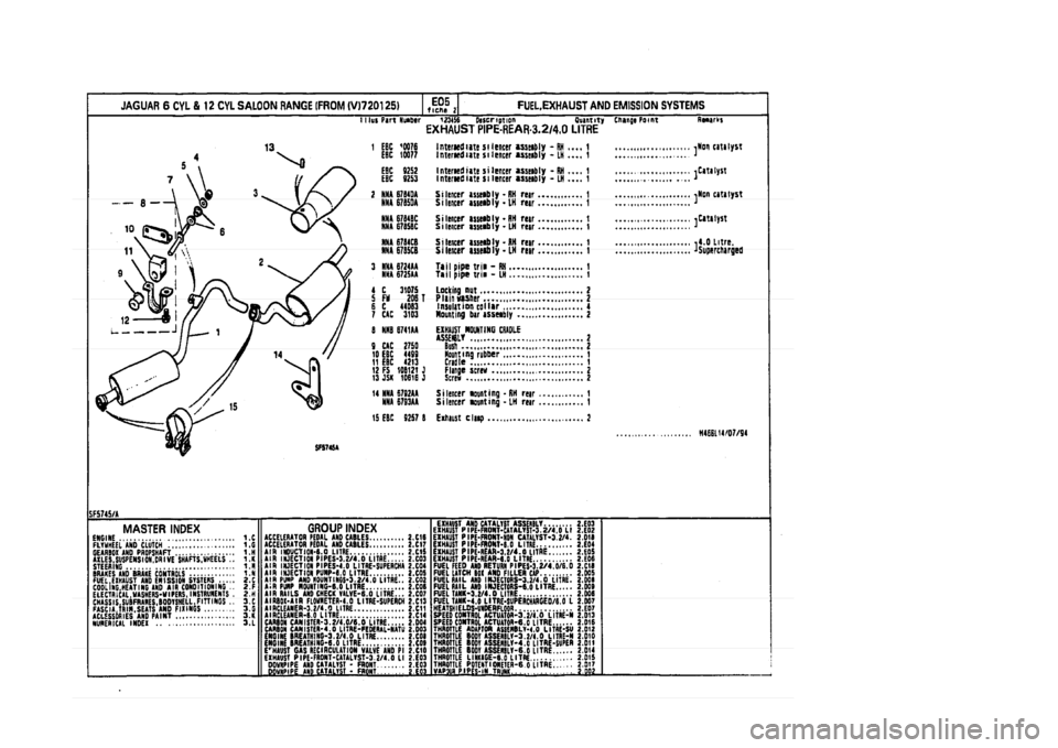 JAGUAR XJ 1994 2.G Parts Catalogue 2 