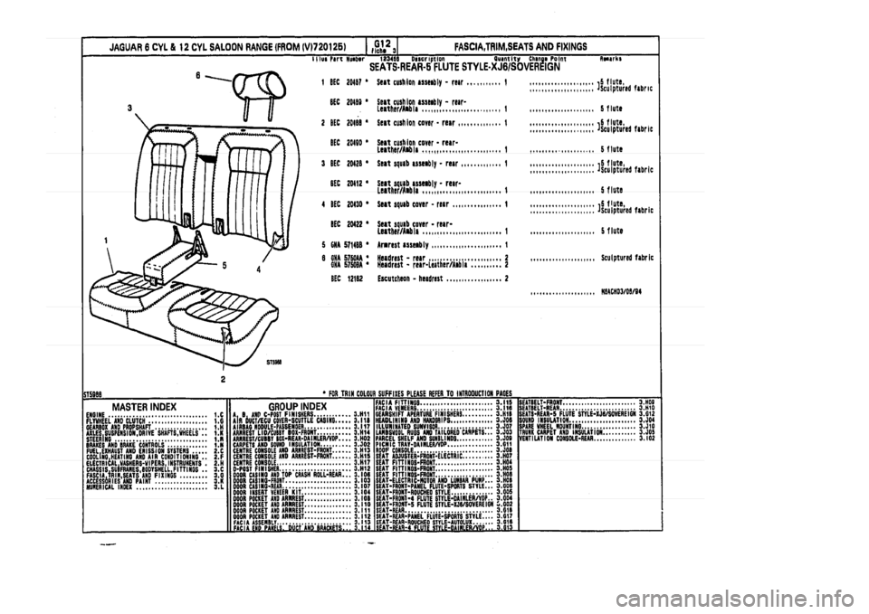 JAGUAR XJ 1994 2.G Parts Catalogue 3 