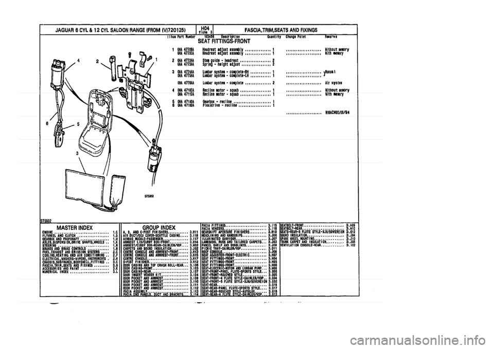 JAGUAR XJ 1994 2.G Parts Catalogue 3 
