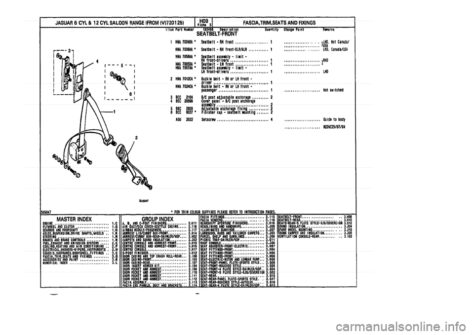 JAGUAR XJ 1994 2.G Parts Catalogue 3 