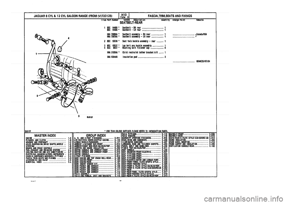 JAGUAR XJ 1994 2.G Parts Catalogue 3 