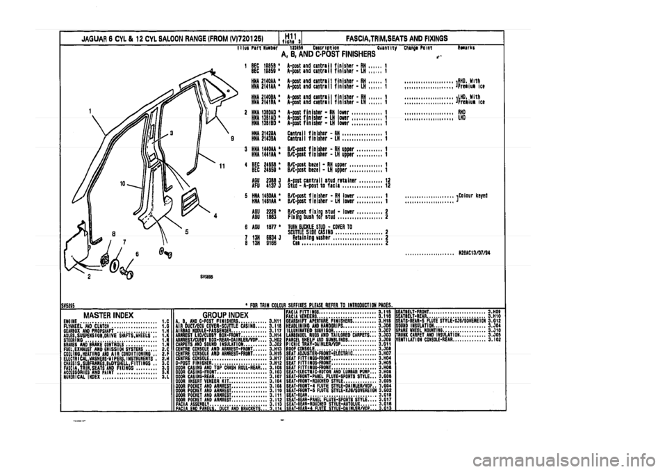 JAGUAR XJ 1994 2.G Parts Catalogue 3 
