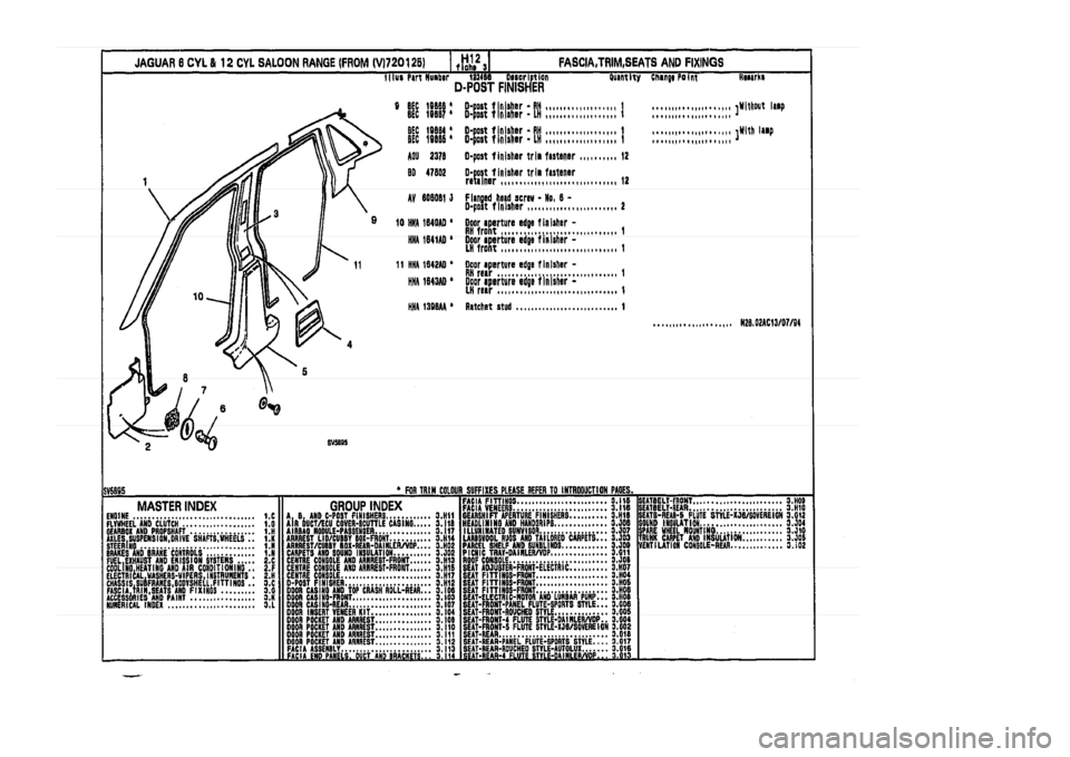 JAGUAR XJ 1994 2.G Parts Catalogue 3 