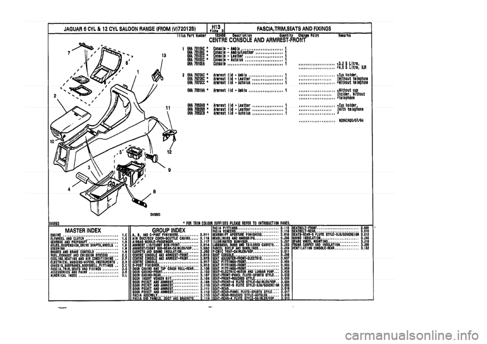 JAGUAR XJ 1994 2.G Parts Catalogue 3 