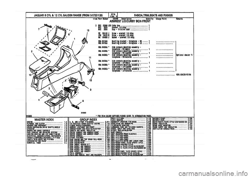 JAGUAR XJ 1994 2.G Parts Catalogue 3 