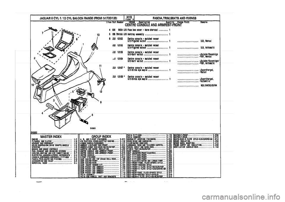 JAGUAR XJ 1994 2.G Parts Catalogue 3 