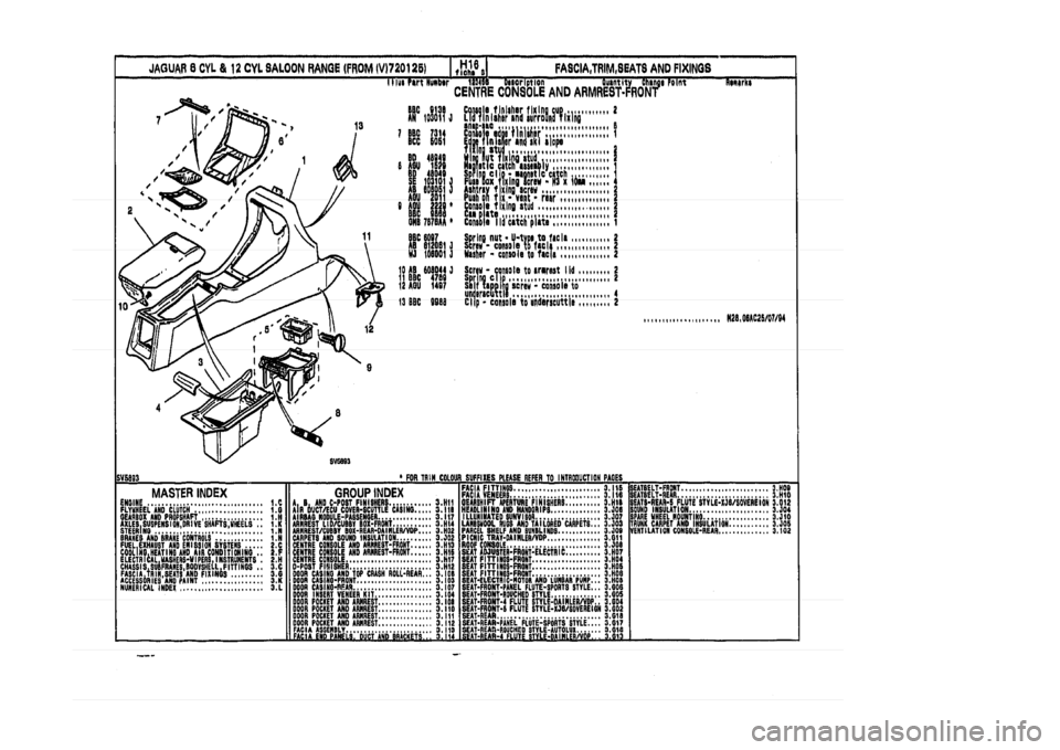 JAGUAR XJ 1994 2.G Parts Catalogue 3 