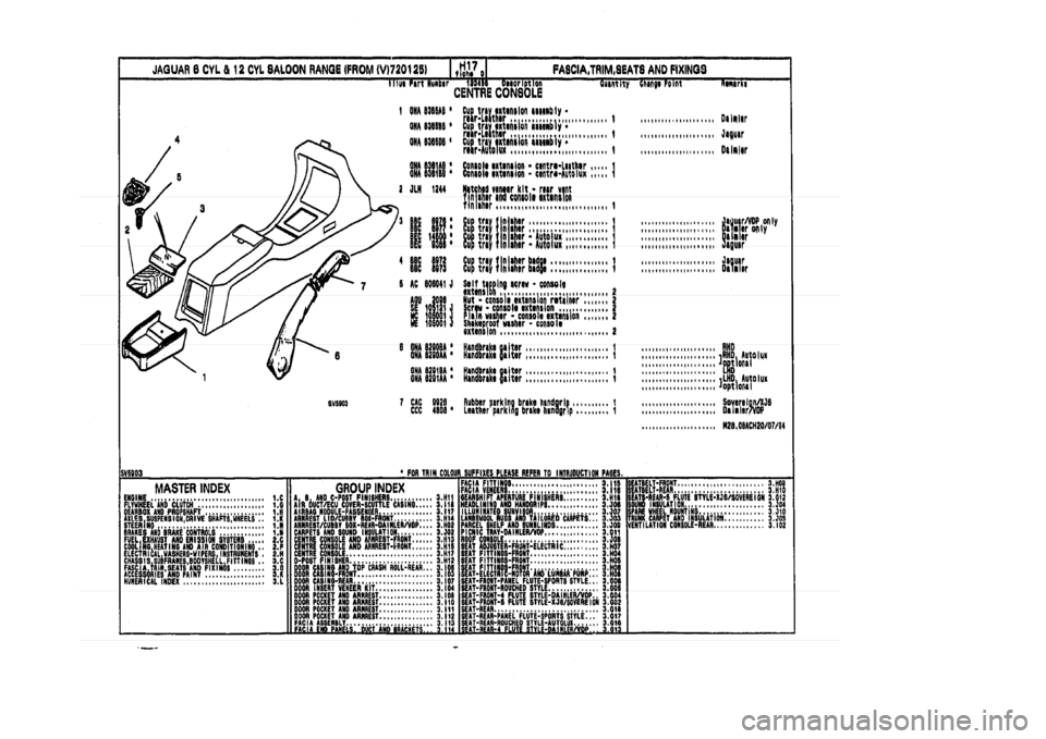 JAGUAR XJ 1994 2.G Parts Catalogue 3 