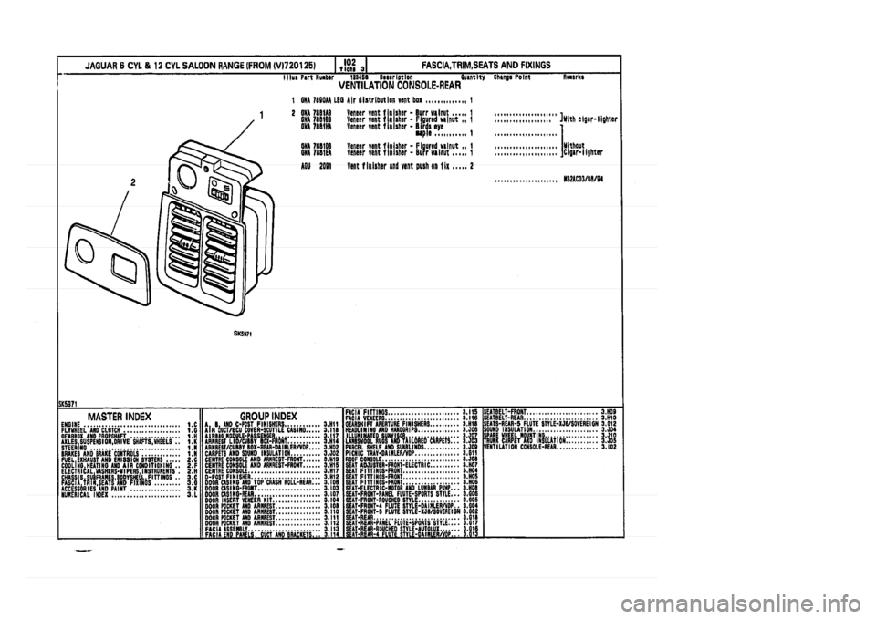 JAGUAR XJ 1994 2.G Parts Catalogue 3 