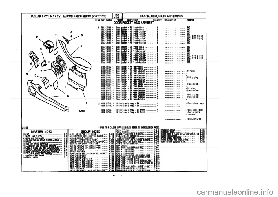 JAGUAR XJ 1994 2.G Parts Catalogue 3 