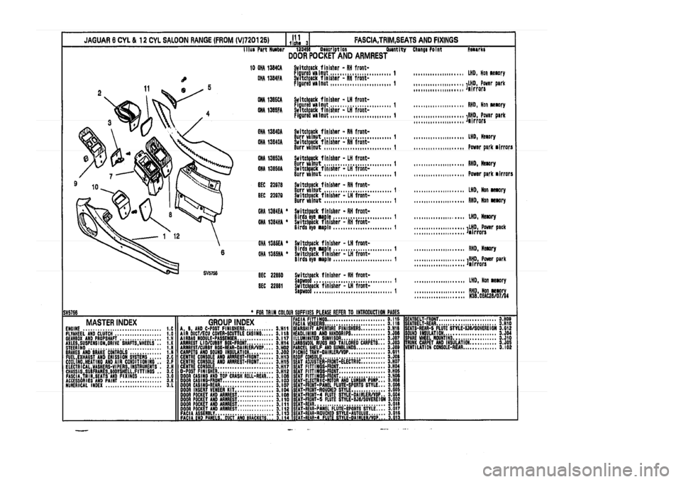 JAGUAR XJ 1994 2.G Parts Catalogue 3 