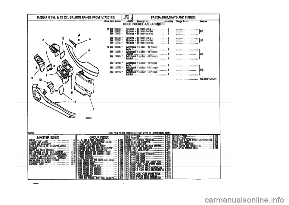 JAGUAR XJ 1994 2.G Parts Catalogue 3 