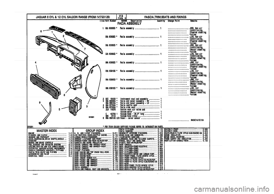 JAGUAR XJ 1994 2.G Parts Catalogue 3 