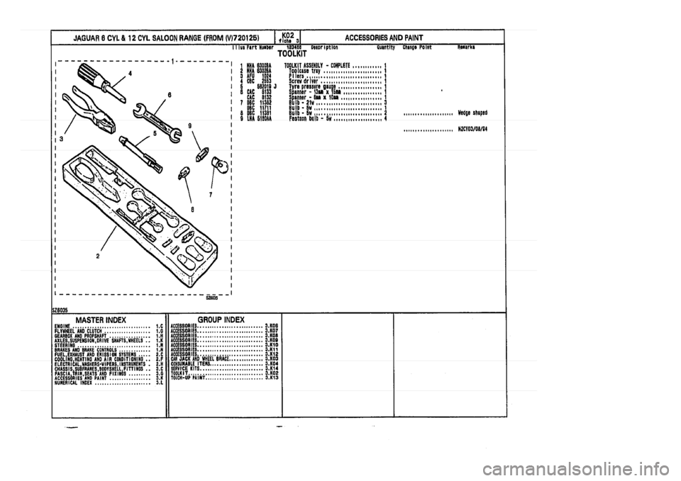 JAGUAR XJ 1994 2.G Parts Catalogue 3 
