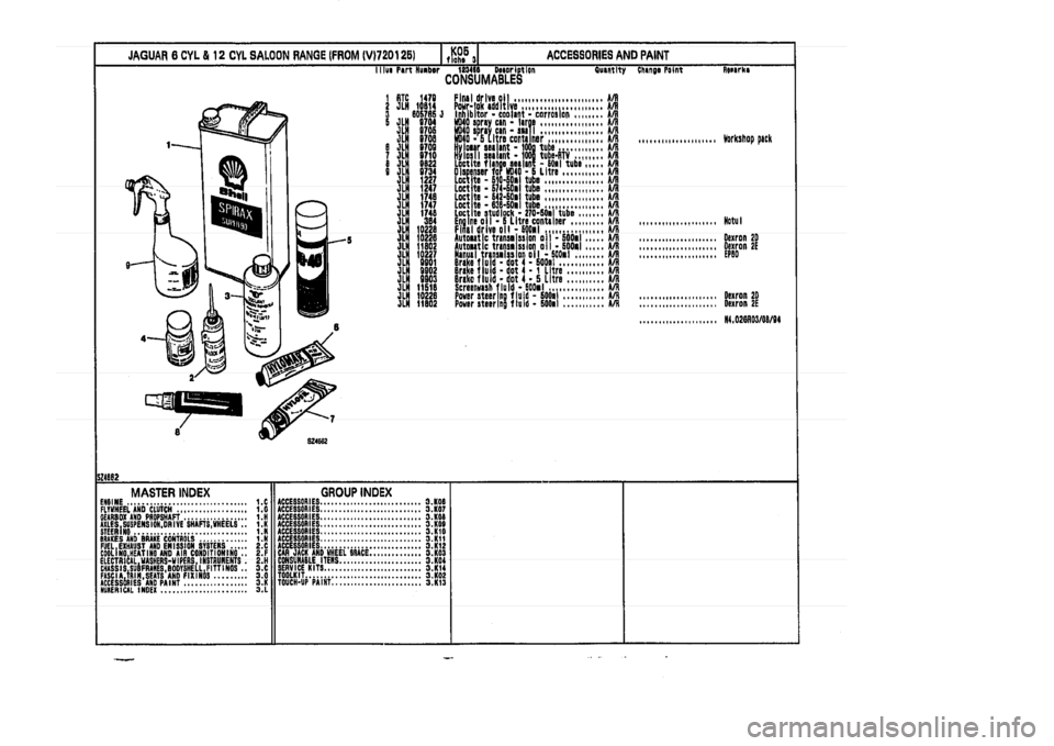 JAGUAR XJ 1994 2.G Parts Catalogue 3 