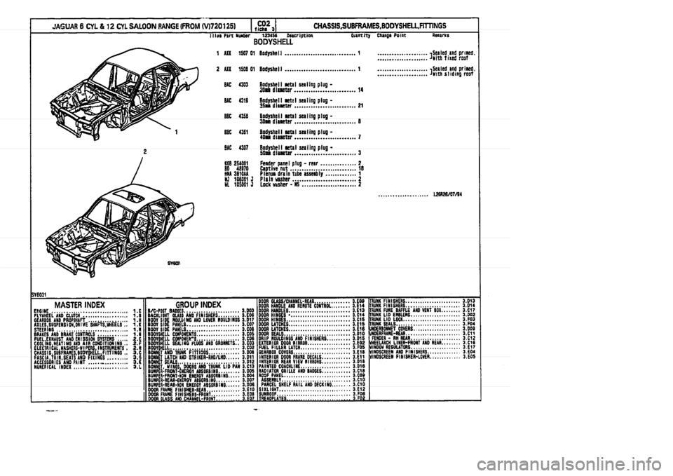 JAGUAR XJ 1994 2.G Parts Catalogue 3 